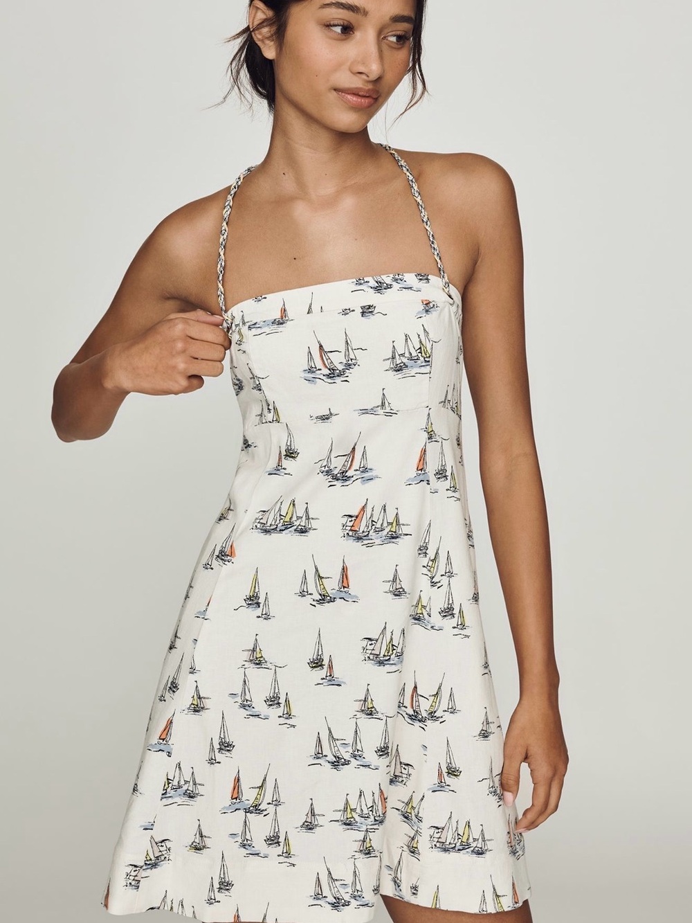 Maeve Anthropologie Sailboat Print Midi Dress L NWT $178